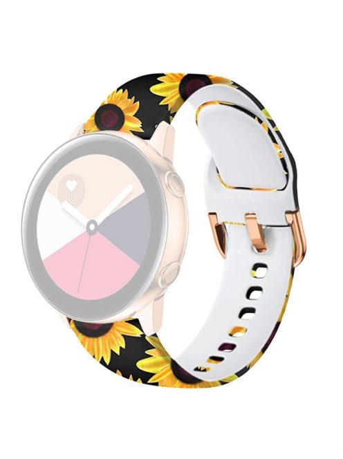 Universal 22mm Patterned Silicone Watch Band Strap for Huawei Watch 3 / 3 Pro / Samsung Amazfit Watch Etc - Sunflowers