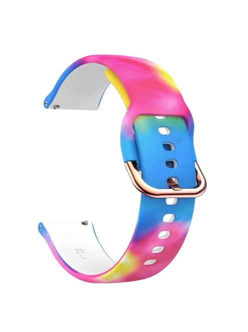 Universal 22mm Patterned Silicone Watch Band Strap for Huawei Watch 3 / 3 Pro / Samsung Amazfit Watch Etc - Tie-dye Printing