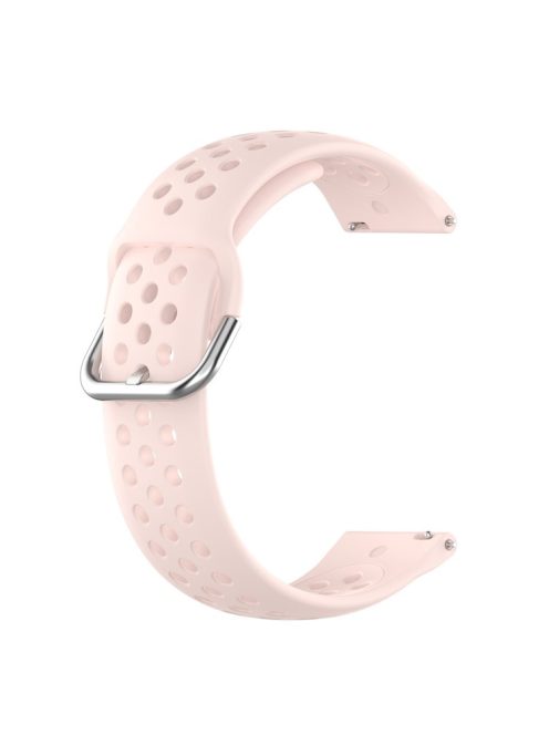 Universal 22mm Width Air Holes Silicone Watch Band Replacement for Huawei Watch 3 / 3 Pro / Samsung Amazfit Watch Etc - Pink