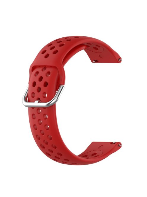 Universal 22mm Width Air Holes Silicone Watch Band Replacement for Huawei Watch 3 / 3 Pro / Samsung Amazfit Watch Etc - Red