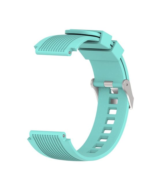 Universal 22mm Width Lines Soft Silicone Band Watchband Strap for Huawei Watch 3 / 3 Pro / Samsung Amazfit Watch Etc - Cyan