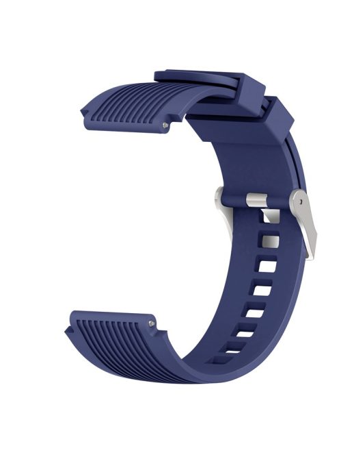 Universal 22mm Width Lines Soft Silicone Band Watchband Strap for Huawei Watch 3 / 3 Pro / Samsung Amazfit Watch Etc - Dark Blue