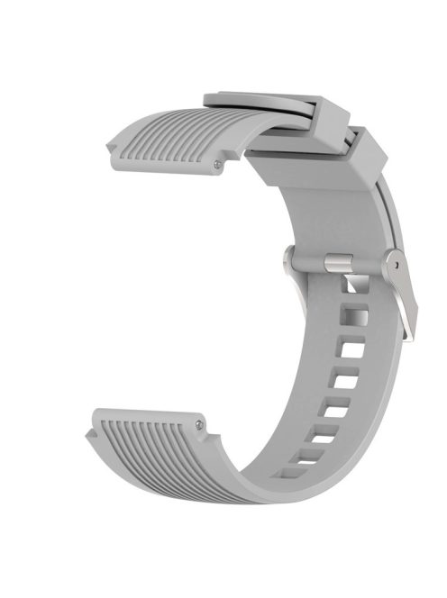 Universal 22mm Width Lines Soft Silicone Band Watchband Strap for Huawei Watch 3 / 3 Pro / Samsung Amazfit Watch Etc - Grey