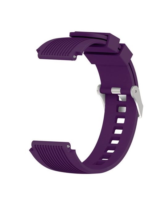 Universal 22mm Width Lines Soft Silicone Band Watchband Strap for Huawei Watch 3 / 3 Pro / Samsung Amazfit Watch Etc - Purple