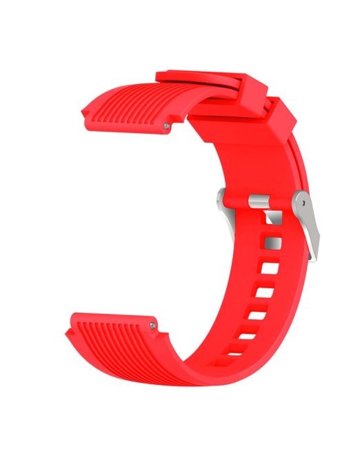 Universal 22mm Width Lines Soft Silicone Band Watchband Strap for Huawei Watch 3 / 3 Pro / Samsung Amazfit Watch Etc - Red