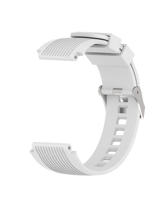 Universal 22mm Width Lines Soft Silicone Band Watchband Strap for Huawei Watch 3 / 3 Pro / Samsung Amazfit Watch Etc - White