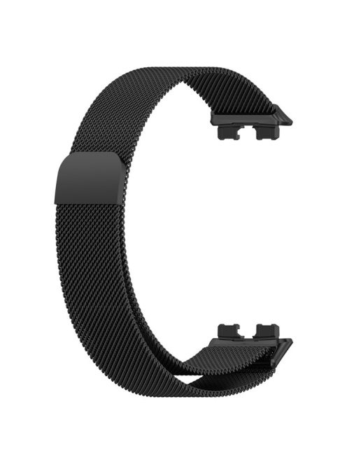 Watch Strap For Huawei Band 8 / Band 8 NFC / Band 9 / Band 9 NFC Milanese Mesh Style Metal Smart Band Watch Replacement Strap - Black