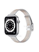 14mm Seven Beads Stainless Steel Watch Band Replacement Strap with Durable Clasp for Apple Watch Series 8 41mm / Series 7 41mm / SE 44mm / SE (2022) 44mm /  6 / 5 / 4 40mm / Series 3 / 2 / 1 38mm - Silver / Rose Gold