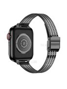 14mm Seven Beads Stainless Steel Watch Band Replacement Strap with Durable Clasp for Apple Watch Series 8 41mm / Series 7 41mm / SE 44mm / SE (2022) 44mm / 6 / 5 / 4 40mm / Series 3 / 2 / 1 38mm - Black