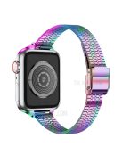 14mm Seven Beads Stainless Steel Watch Band Replacement Strap with Durable Clasp for Apple Watch Series 8 41mm / Series 7 41mm / SE 44mm / SE (2022) 44mm / 6 / 5 / 4 40mm / Series 3 / 2 / 1 38mm - Colorful