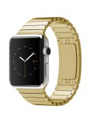 1:1 Scale Butterfly Clasp Stainless Steel Watch Band for Apple Watch Series 10 46mm / Ultra 2 Ultra 49mm / 9 8 7 45mm / SE (2023) SE (2022) SE 6 5 4 44mm / 3 2 1 42mm - Gold Color