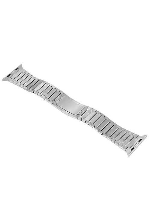 1:1 Scale Butterfly Clasp Stainless Steel Watchband for Apple Watch Series 10 46mm / Ultra 2 Ultra 49mm / 9 8 7 45mm / SE (2023) SE (2022) SE 6 5 4 44mm / 3 2 1 42mm - Silver Color