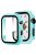 2-in-1 Frame PC + Tempered Glass Protector Watch Case for Apple Watch Series 3/2/1 42mm - Baby Blue