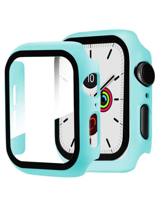 2-in-1 Frame PC + Tempered Glass Protector Watch Case for Apple Watch Series 3/2/1 42mm - Baby Blue