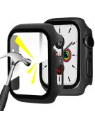 2-in-1 Frame PC + Tempered Glass Protector Watch Case for Apple Watch Series 3/2/1 42mm - Black