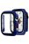 2-in-1 Frame PC + Tempered Glass Protector Watch Case for Apple Watch Series 3/2/1 42mm - Dark Blue