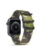 22mm Camouflage Style TPU+PU Nylon Watch Band for Apple Watch Ultra 49mm / Ultra 2 49mm / Series 9 45mm / SE (2023) 44mm / Series 8 / 7 45mm / Series 6 / SE / SE (2022) 44m / 5 / 4 44mm / Series 1 / 2 / 3 42mm - Camouflage Dark Green