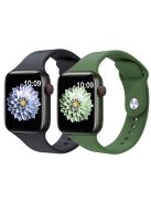 2Pcs Size M / L AW Silicone Strap for Apple Watch Series 10 42mm / 9 8 7 41mm / SE (2023) SE (2022) SE 6 5 4 40mm / 3 2 1 38mm Adjustable Watch Band - Black+Army Green