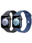 2Pcs Size M / L AW Silicone Strap for Apple Watch Series 10 42mm / 9 8 7 41mm / SE (2023) SE (2022) SE 6 5 4 40mm / 3 2 1 38mm Adjustable Watch Band - Black+Blue