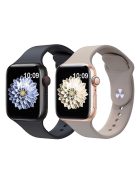 2Pcs Size M / L AW Silicone Strap for Apple Watch Series 10 42mm / 9 8 7 41mm / SE (2023) SE (2022) SE 6 5 4 40mm / 3 2 1 38mm Adjustable Watch Band - Black+Dark Grey