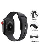 2Pcs Size M / L AW Silicone Strap for Apple Watch Series 10 42mm / 9 8 7 41mm / SE (2023) SE (2022) SE 6 5 4 40mm / 3 2 1 38mm Adjustable Watch Band - Black+Red