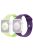 2Pcs Size M / L AW Silicone Strap for Apple Watch Series 10 42mm / 9 8 7 41mm / SE (2023) SE (2022) SE 6 5 4 40mm / 3 2 1 38mm Adjustable Watch Band - Green+Purple