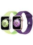 2Pcs Size M / L AW Silicone Strap for Apple Watch Series 10 42mm / 9 8 7 41mm / SE (2023) SE (2022) SE 6 5 4 40mm / 3 2 1 38mm Adjustable Watch Band - Green+Purple