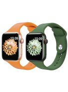 2Pcs Size M / L AW Silicone Strap for Apple Watch Series 10 42mm / 9 8 7 41mm / SE (2023) SE (2022) SE 6 5 4 40mm / 3 2 1 38mm Adjustable Watch Band - Orange+Army Green