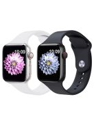 2Pcs Size M / L AW Silicone Strap for Apple Watch Series 10 42mm / 9 8 7 41mm / SE (2023) SE (2022) SE 6 5 4 40mm / 3 2 1 38mm Adjustable Watch Band - White+Black