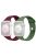 2Pcs Size M / L AW Silicone Strap for Apple Watch Series 10 42mm / 9 8 7 41mm / SE (2023) SE (2022) SE 6 5 4 40mm / 3 2 1 38mm Adjustable Watch Band - Wine Red+Army Green