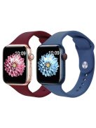 2Pcs Size M / L AW Silicone Strap for Apple Watch Series 10 42mm / 9 8 7 41mm / SE (2023) SE (2022) SE 6 5 4 40mm / 3 2 1 38mm Adjustable Watch Band - Wine Red+Blue