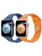 2Pcs Size M / L AW Watch Band for Apple Watch Series 10 42mm / 9 8 7 41mm / SE (2023) SE (2022) SE 6 5 4 40mm / 3 2 1 38mm Silicone Wrist Strap - Blue+Orange