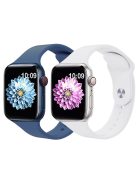 2Pcs Size M / L AW Watch Band for Apple Watch Series 10 42mm / 9 8 7 41mm / SE (2023) SE (2022) SE 6 5 4 40mm / 3 2 1 38mm Silicone Wrist Strap - Blue+White