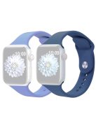 2Pcs Size M / L AW Watch Band for Apple Watch Series 10 42mm / 9 8 7 41mm / SE (2023) SE (2022) SE 6 5 4 40mm / 3 2 1 38mm Silicone Wrist Strap - Lavender+Blue