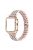 3 Rows Rhinestone Decor 5 Beads Stainless Steel Watchband Wrist Strap + PC Watch Case Protective Cover for Apple Watch Series 6/5/4/SE 40mm - Pink Gold/Transparent/Rose Gold