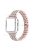 3 Rows Rhinestone Decor 5 Beads Stainless Steel Watchband Wrist Strap + PC Watch Case Protective Cover for Apple Watch Series 6/5/4/SE 40mm - Pink Gold/Transparent/Transparent