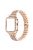 3 Rows Rhinestone Decor 5 Beads Stainless Steel Watchband Wrist Strap + PC Watch Case Protective Cover for Apple Watch Series 6/5/4/SE 40mm - Rose Gold/Rose/Rose Gold