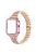 3 Rows Rhinestone Decor 5 Beads Stainless Steel Watchband Wrist Strap + PC Watch Case Protective Cover for Apple Watch Series 6/5/4/SE 40mm - Rose Gold/Rose/Rose Pink