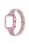 3 Rows Rhinestone Decor 5 Beads Stainless Steel Watchband Wrist Strap + PC Watch Case Protective Cover for Apple Watch Series 6/5/4/SE 40mm - Rose Pink/Rose/Rose Pink