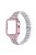 3 Rows Rhinestone Decor 5 Beads Stainless Steel Watchband Wrist Strap + PC Watch Case Protective Cover for Apple Watch Series 6/5/4/SE 40mm - Silver/Rose/Rose Pink