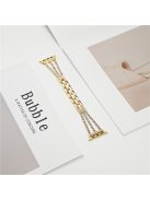 3 Rows Rhinestone Watch Strap for Apple Watch Series 10 42mm / 9 8 7 41mm / SE (2023) SE (2022) SE 6 5 4 40mm / 3 2 1 38mm Zinc Alloy Band - Gold