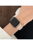 3-bead Strap for Apple Watch Series 10 46mm / Ultra 2 Ultra 49mm / Series 9 8 7 45mm / SE (2023) SE (2022) SE 6 5 4 44mm / 3 2 1 42mm - Rose Gold+Rhinestone