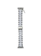 3-bead Strap for Apple Watch Series 10 46mm / Ultra 2 Ultra 49mm / Series 9 8 7 45mm / SE (2023) SE (2022) SE 6 5 4 44mm / 3 2 1 42mm - Silver Splicing