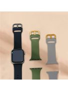 3Pcs Silicone Watch Bands for Apple Watch Series 10 42mm / 9 8 7 41mm / SE (2023) SE (2022) SE 6 5 4 40mm / 3 2 1 38mm Waterproof Sport Strap - Violet Grey+Green+Rock Grey