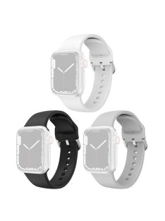   3Pcs Watch Band for Apple Watch Ultra 49mm Soft Silicone Strap Replacement - White+Black+Light Grey