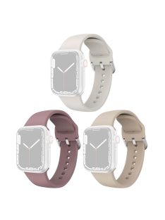   3Pcs Watch Strap for Apple Watch Series 10 46mm / Ultra 2 Ultra 49mm /  Series 9 8 7 45mm / 6 5 4 SE (2023) SE (2022) SE 44mm / 3 2 1 42mm Soft Silicone Bands - Starlight+Purple+Milk Tea