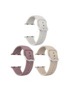 3Pcs Watch Strap for Apple Watch Series 10 46mm / Ultra 2 Ultra 49mm /  Series 9 8 7 45mm / 6 5 4 SE (2023) SE (2022) SE 44mm / 3 2 1 42mm Soft Silicone Bands - Starlight+Purple+Milk Tea