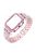 5 Beads Rhinestone Decor Stainless Steel Watch Strap + PC Watch Case Protective Cover for Apple Watch Series 7 45mm - Rose Pink