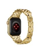 5-Bead Metal Strap for Apple Watch 10 46mm / Ultra 2 / Ultra 49mm / 9 8 7 45mm / SE (2023) SE (2022) SE 6 5 4 44mm / 3 2 1 42mm Wrist Band - Gold