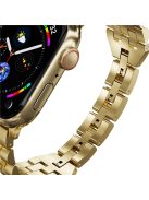 5-Bead Metal Strap for Apple Watch 10 46mm / Ultra 2 / Ultra 49mm / 9 8 7 45mm / SE (2023) SE (2022) SE 6 5 4 44mm / 3 2 1 42mm Wrist Band - Gold